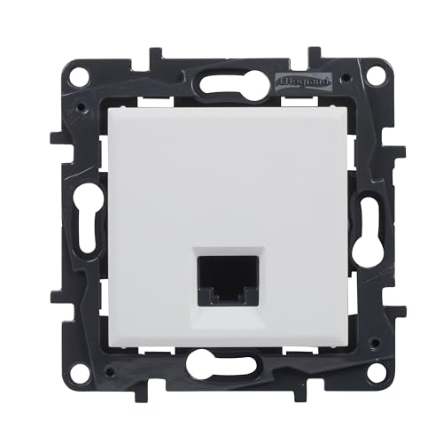 LEGRAND Toma RJ45 CAT6 UTP componible para instalación empotrada, Gama Niloé Step, Color Blanco, 398256