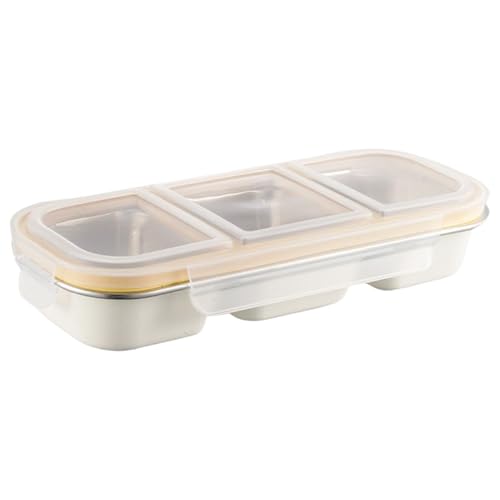 usefulbeauty Cajas De Snack De Acero Inoxidable | Caja De Almuerzo Hermética - Caja De Almacenamiento De Alimentos Seccionales | Para Adolescentes Adultos Oficina Viaje Camping Escuela