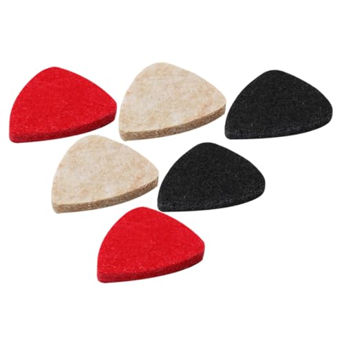 ibasenice 6Pcs ウクレレピック ステッカー 磁気 バンド 音楽 ギターのサムピック コンパクトギターピック エレキギターピック フォークギターのピック交換 ギター練習ピック 羊毛フェルト