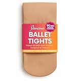 Dancina Dance Tights for Girls Cute Skin Color Extra Hold Soft Nylon and Spandex Hose M (6-8) Suntan