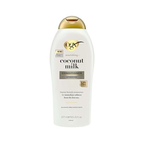 OGX Nourishing with Coconut Milk Hydrating Conditioner, Intensely Moisturizes for Immediate Softness from the First Use, Sulfate Free, 577ml