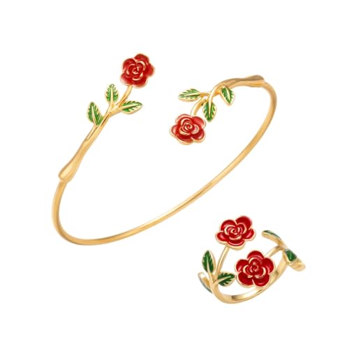 Bracelets à poignet ouvert camélia rose le cadeau idéal femme