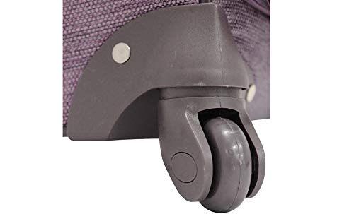Nicole Miller Underseat Luggage Collection - Small Lightweight 15 Inch Under Seat Bag - Briefcase for Women - Carry On Suitcase with 2- Rolling Spinner Wheels (Cameron Lavender) - Thumbnail 3