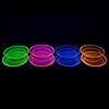 Party Essentials Disposable Plastic Glow-in-the-Dark Party Supplies Dinnerware Decorations, Plate/Cup/Cutlery/Tablecover, 193 Pcs, Assorted Neon #4