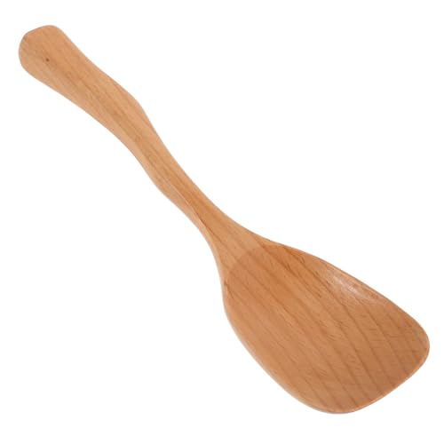 OFFSCH Wooden Rice Paddle Serving Spoon Non Stick Kitchen Utensil for Rice Serving Cooking Dual Purpose Tool for Stirring Mixing Easy to Clean Wooden Scoop