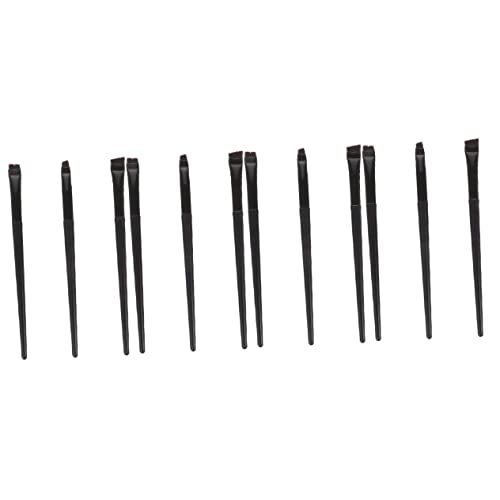 Beavorty 4sets Makeup Brushes Set Double-sided Flat Angled Brush Eyebrow Eyeliner Makeup Tools Thin Supple for Easy Application Travel Size for Women 3pcs*4