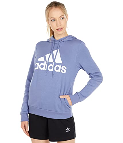 adidas Women's Standard Essentials Hoodie, Orbit Violet/White, Small