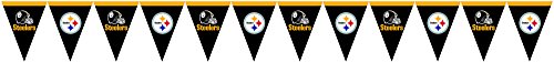 Creative Converting Officially Licensed NFL Plastic Flag Banner, 12', Pittsburgh Steelers