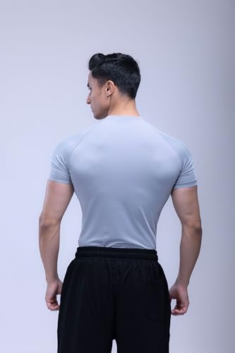 Image of COITONIC Men's Half Sleeve Compression T-Shirt - Athletic Base Layer for Gym, Sports & Fitness Training