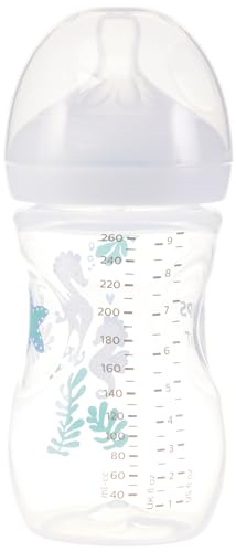 Image of Philips Avent Natural Baby Bottles with Natural Response Nipples (Medium Flow, Flow 3), with Seahorse and Starfish Design, 9oz, 4-Pack, SCY903 /68