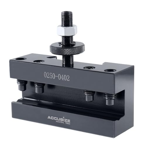 Image of Accusize Industrial Tools Ca Boring, Turning and Facing Quick Change Tool Post Holder, 1'' Max Hold, Style No 2, 0250-0402