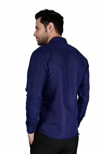 Image of Mens Slim fit Solid Casual Cotton Shirt with Spread Collar and Full Sleeves || Suitable for Office wear