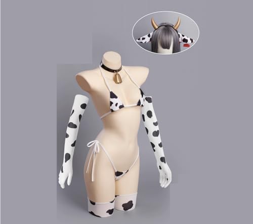 [ププバンバン屋] 【ラベンダー】 乳牛柄ビキニ コスプレ衣装 クリスマス ハロワイン コスチューム ミニビキニ 超エロい - 画像2