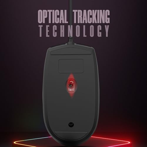 Image of Intex USB Glide Wired Mouse | 1000 DPI Optical Sensor | 1 Million Button & Smooth Scrolling | 2.6m Plug & Play Cable | Ergonomic Mouse for Win /iOS /Android (Black)