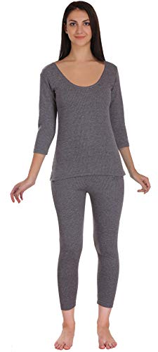 Image of Selfcare Women Poly Cotton Thermal Top and Pyjama Set (Pack of 2 Set)