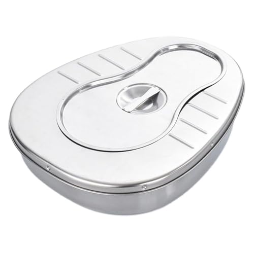 蓋付きポータブルステンレススチール製便器、高齢者用寝たきり用小便器、在宅介護・介護施設向け大容量女性用スリッパ小便器便器