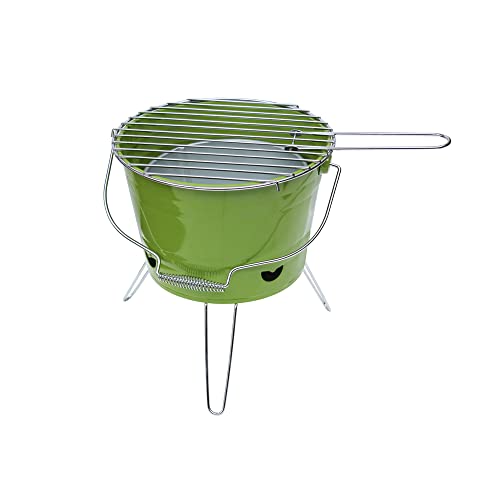 Barbacoa Pequeña Y Portátil De Carbón 'Verde De Colorado' Ø25Cm - Extraíble De Carbón Bowl - Gris Plata-Plateado Rejilla - Acero - Verde - Central En Oferta Central Park Grill &Amp; Friends Colorado - Barbacoa (Diámetro De 25 Cm), Color Verde