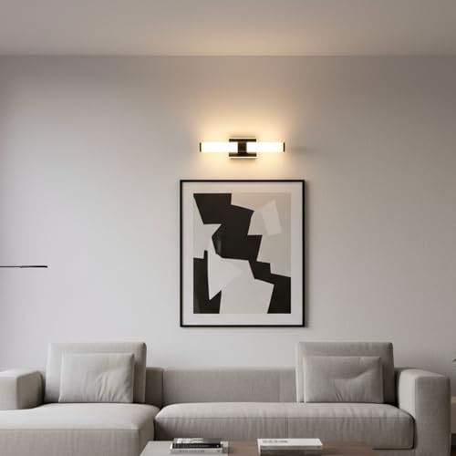Image of 20 Inch LED Vanity Light Bar with Motion Sensor, Dual LED Source | 4 Lighting Modes (incl. Night Light) | 3000K Warm White, Dimmable, CRI 90+, 1040LM, ETL Listed (Matte Black)