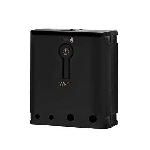 TOPGREENER Wi-Fi Single Relay Module, 120-240VAC, 10A, UL Listed, TGWFRSM1, Black Hidden Smart Switch