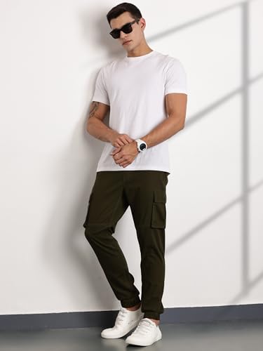 Image of Thomas Scott Men's | Solid | Light Weight | Breathable Fabric | Mid Rise | Regular Fit | Cotton Blend | Button Waist | Chino Trouser | Pants
