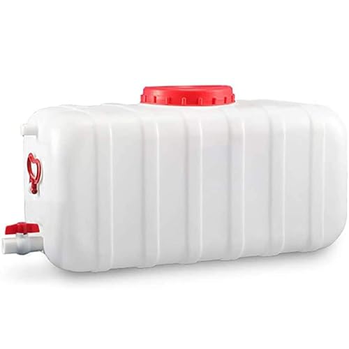 IJHGH 100L Plastic Water Tank 200L/300L Water Container Horizontal Square Water Storage Tank with Plastic Water Bucket Cover and Valve for Outdoor Camping Household Emergency Water Tank(25L)