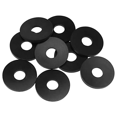 UBERMing 20 Pcs Black Rubber Penny Washers 30mm OD 10mm ID 2.5mm Thickness Round Spacer Gasket Flat Tap Washers Rubber for Various Plumbing Fittings Cover