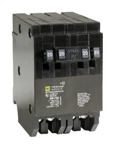 Homeline Tandem Circuit Breaker Double Pole 20/20 Amp 2 Spaces Bulk
