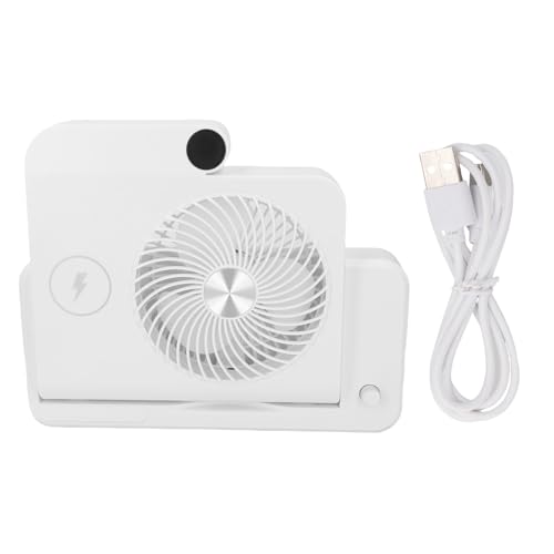 Ventilateur de bureau avec base de chargement sans fil batterie 2400 mAh blanc