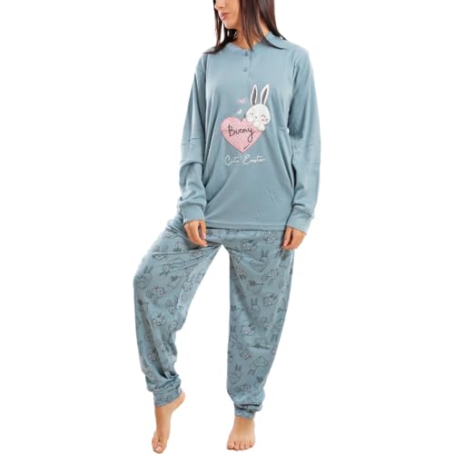 Toocool Damen-Schlafanzug, Plüsch, Winter, Hasen, warm, Hose C3101 [Blau, Toocool Damen-Schlafanzug, Plüsch, Winter, Hasen, warm, Hose C3101 [Blau,