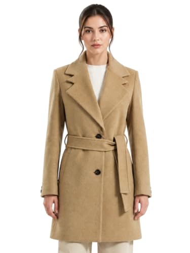 Image of PLAGG Wool Trench Coat for Women Winter Wear With Belt