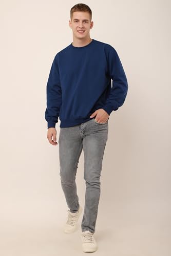 Image of GWADI'S Mens Plain Long Sleeves Fleece Round Neck Winter Wear Solid Sweatshirt