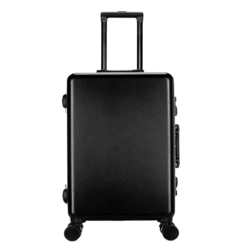 Suitcase Aluminum Frame Trolley Case Universal Wheels 24 Inch Trolley Suitcase 26 Inch Suitcase For Men And Women Suitcase Tags(Black,26IN)