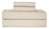 CASUAL LIVING King Sheets 4 Piece Set with 2 Pillowcases, Soft Microfiber Hypoallergenic Washable Deep Pocket Lightweight Bedding Elasticized, King Sheet Sets, Beige