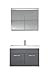 Produktbild Badezimmer Badmöbel Set Paso 02 80 cm Waschbecken Hochglanz Grau Fronten - Unterschrank Schrank Waschbecken Spiegelschrank Schrank