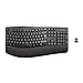 Tastiera Ergonomica Wireless 2.4GHz con Poggiapolsi, 104 Tasti Silenziosi, Connessione Stabile con Ricevitore USB, Compatibile con Windows XP/7/8/10/11 – Design Curvo Comfort immagine