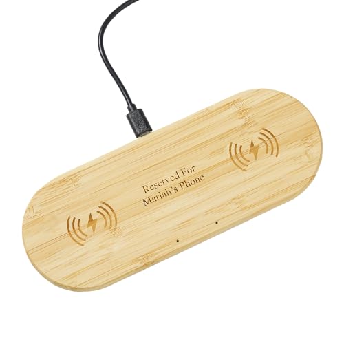 THINGS REMEMBERED Engraved 2-in-1 Bamboo Charging Dock (Free Customization)