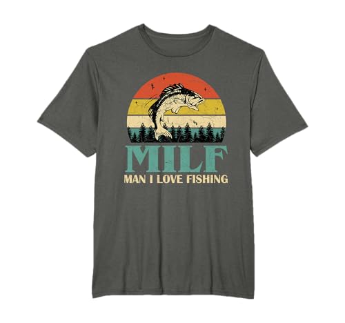 Man I Love Fishing-M.I.L.F.-Funny Fishing Fishermen Angler Maglietta