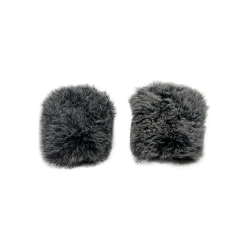 Luwecf Bonnette Anti-vent Professionnelle Housse de Micro Filtre Anti-bruit Protection Poilue Compacte et Portable pour Un Usage Polyvalent Par Les Journali, Noir Blanc 1 Paire