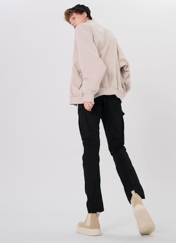 Plaid&Plain Men's Cargo Pants Slim Fit with Articulated Knees