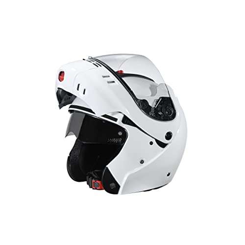 Image of Studds Ninja Pastel Plain Flip Up Full Face Helmet (White, M)