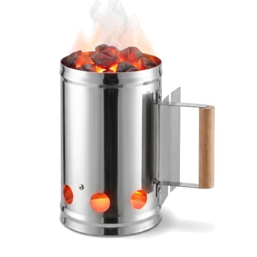 GLÜHZONE KS 100 - Anzündkamin aus Edelstahl für XXL Grills, Grillstarter