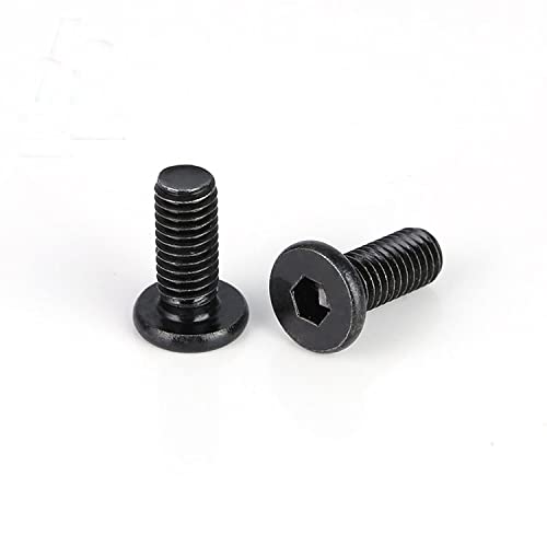 Image of Rely VP Industries (Pack of 25) M6 x 8 mm Black Allen Head Furniture Bolt | Hex Socket Furniture Screw Fastener for Crib, Bunk Bed & Cot | Barrel Nut Bolt High Tensile Alloy Steel Grade 10.9