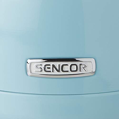Sencor Elegant 1.2L Crystal Electric Kettle With 360 Degree Swivel Power Cord Base and Anti Drip Spout, Forget-Me-Not Blue