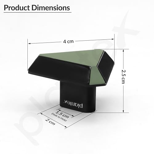 Image of Plantex Knobs for Drawer /Drawer Knobs /Triangle Knob for Cabinets /Drawer Handle /Pull-Push Knob for Kitchen /Bedroom Drawers - Pack of 6 (SH-431, DC-Black & Green)