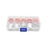 TSUGAMI 100PCS Car Oil Drain Plug Crush Washer Assortment, 10mm 12mm 14mm 16mm 18mm Vehicle Engine Oil Sealing Gasket, Fuel Drain Pan Seal Washer Set, Universal Automotive Accessories