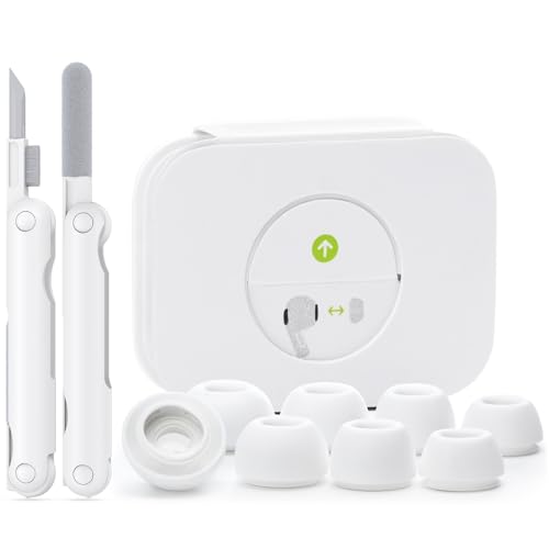 TNSNK Replacement Ear Tips for Airpods 2nd/1st Generation with Cleaning Kit & Storage Box (B3 - XS/S/M/L (White)) TNSNK Replacement Ear Tips for Airpods 2nd/1st Generation with Cleaning Kit & Storage Box (B3 - XS/S/M/L (White))