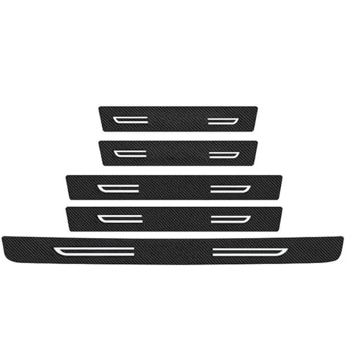 Protection de seuil de porte Fiat Panda en fibre de carbone look élégant et durable 5 pièces