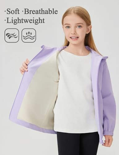 Image of Kids Rain Jacket Lightweight Waterproof Rain Coats Outerwear with Hood for Boys Girls Size 5-15
