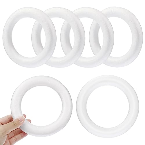 Kichvoe 12PSC Christmas Wreath Craft Foam Rings DIY Wreath Round Ring Wreath Craft Circle