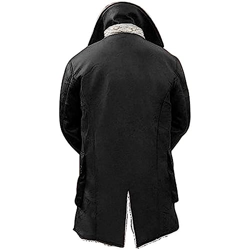 Chaqueta de cuero sintético para hombre, negra, talla XL miniatura 3
